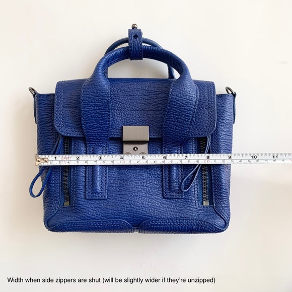 3.1 PHILLIP LIM | CLASSIC MINI PASHLI SATCHEL CROSSBODY LEATHER ELECTRIC BLUE - Picture 5 of 17